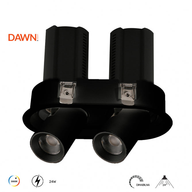DAWN LED SVETILJKA TTV324 24W 3000K DIM CRNA