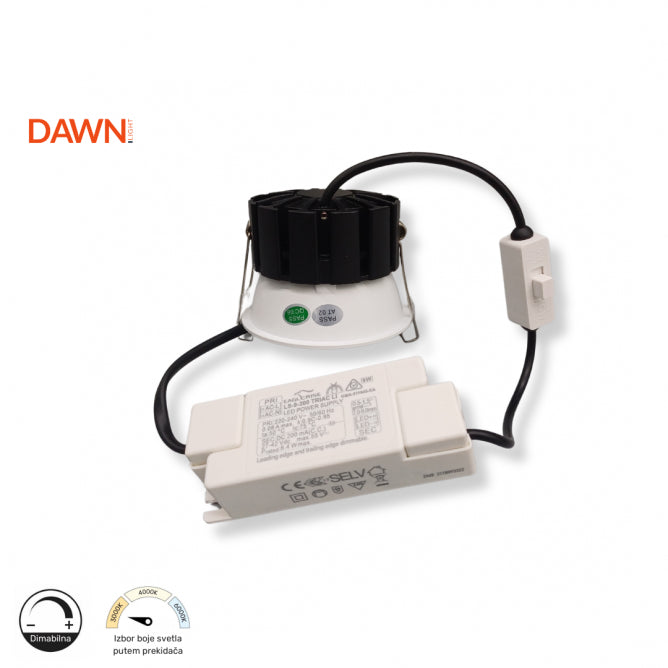 DAWN LED SVETILJKA XG-12 8W CCT BELA DIM