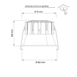 DAWN LED SVETILJKA XG-12 8W CCT BELA DIM