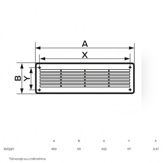 ERA ZALUZINA 4513DP BELA (450x131 mm)