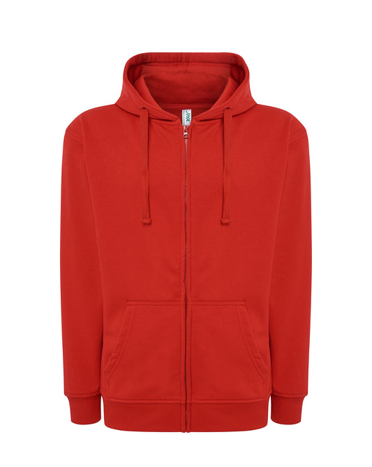 Duks s kapuljačom i zatvaračem, unisex, crvena,