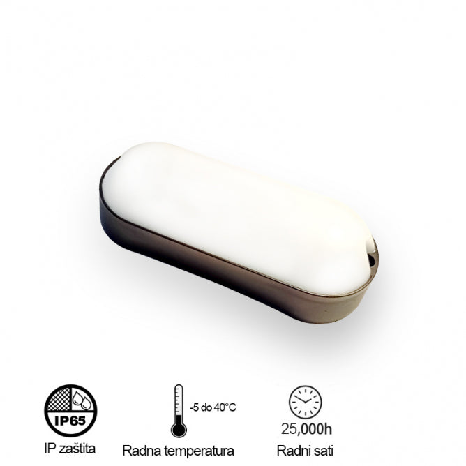 LED SVETILJKA BL1 ELIPSA 9W 4000K IP54 CRNA