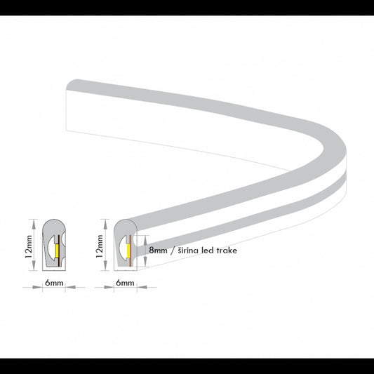 LED NEON FLEX KL-2835-120-NW 24V IP65 (50met,8.8W/met)