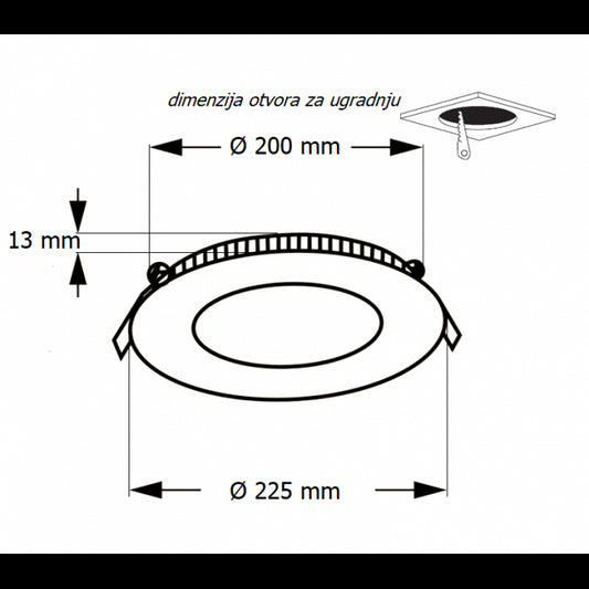LED PANEL U/Z KNC1-18W 3000/4000/6000K