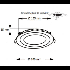 LED PANEL U/Z KNC2-18W 4000K