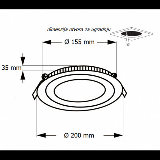 LED PANEL U/Z KNC2-18W 4000K