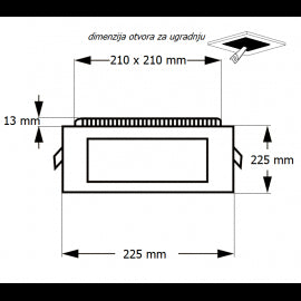 LED PANEL U/Z KNS1-18W 4000K
