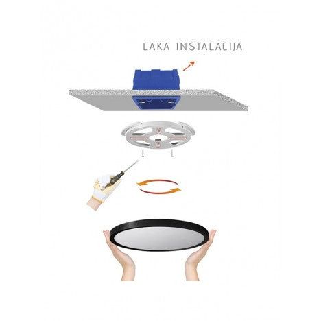 LED PLAFONJERA MOON BLACK 24W 4000K