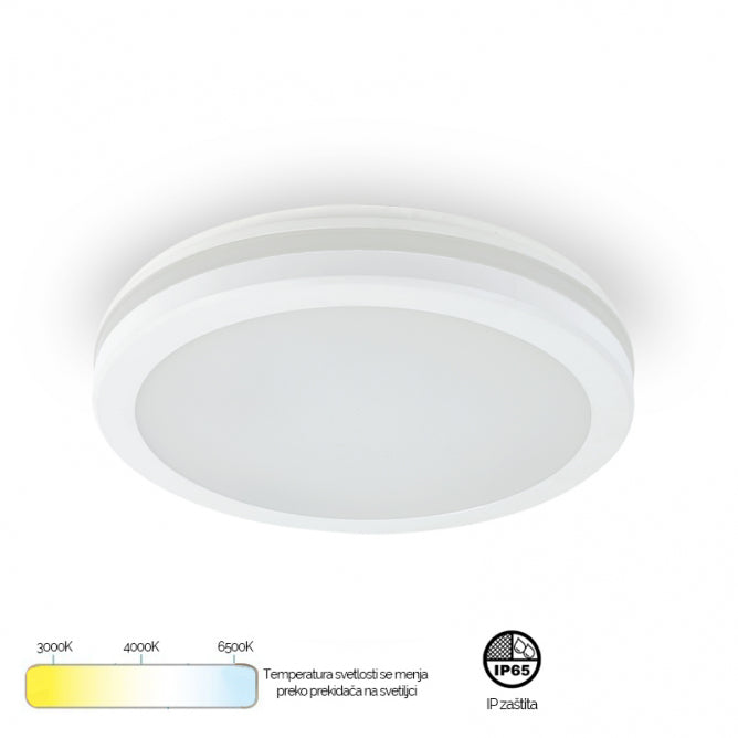 LED PLAFONJERA X09-200-15W 3000/4000/6500K IP65 BELA