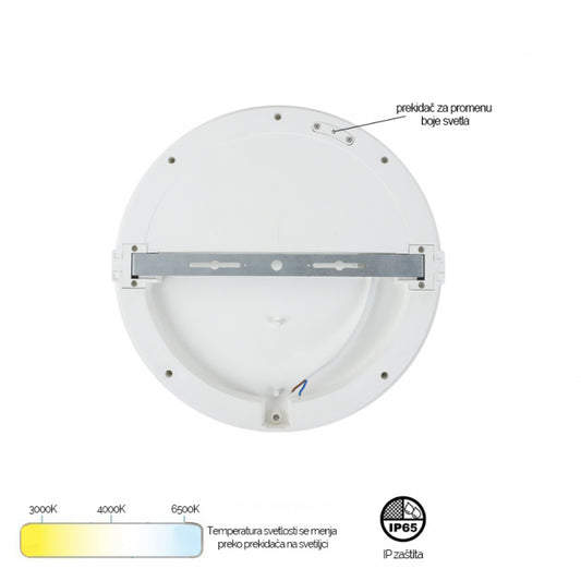 LED PLAFONJERA X09-200-15W 3000/4000/6500K IP65 BELA