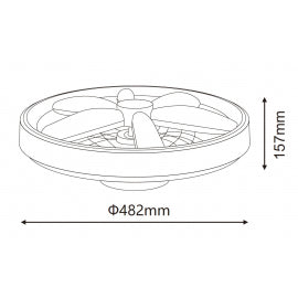 LED PLAFONJERA YL-FAN-G001 48W 2700K/4000K/6500K BELA DIMABILNA