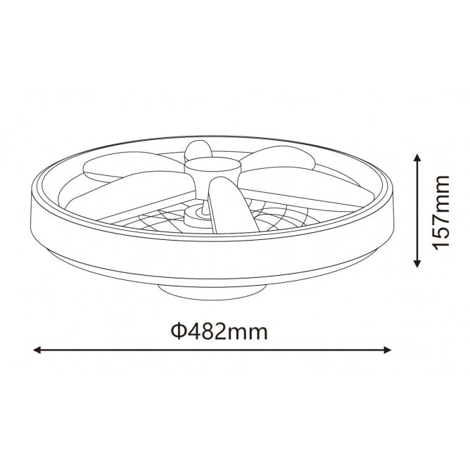 LED PLAFONJERA YL-FAN-G001 48W 2700K/4000K/6500K BELA DIMABILNA