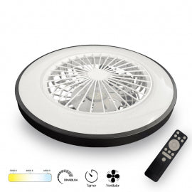 LED PLAFONJERA YL-FAN-G010 48W 3000K/4000K/6500K CRNA  DIMABILNA