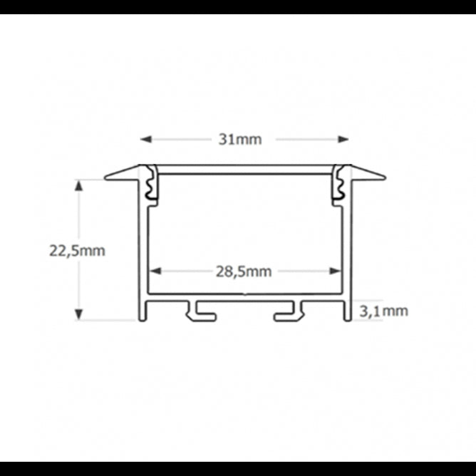LED PROFIL LL-ALP017-R KOMPLET CRNI