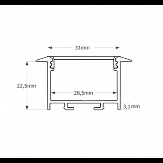 LED PROFIL LL-ALP017-R KOMPLET SIVI