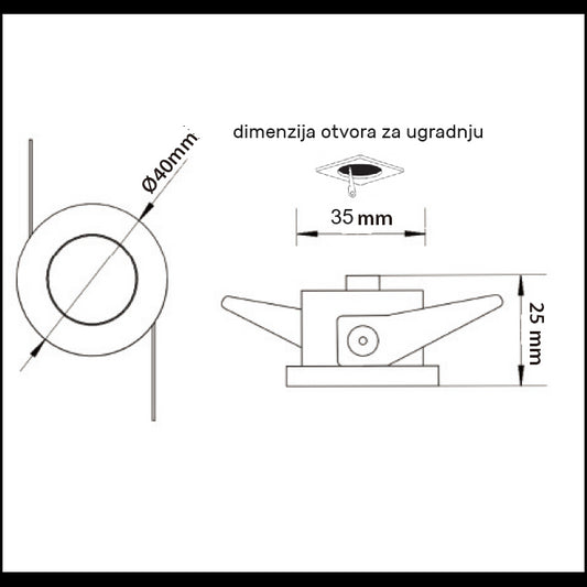 LED ROZETNA L1030-3 OKRUGLA 3W 4000K BELA