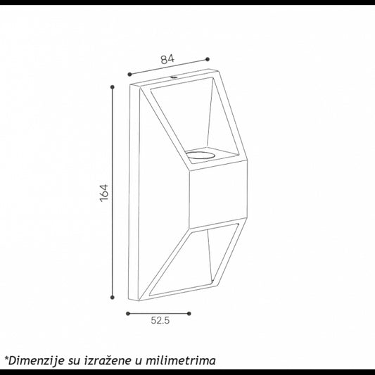LED SVETILJKA 2561 ZIDNA 2*1W 4000K IP54  SIVA