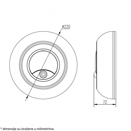 LED SVETILJKA BL10 OKRUGLA 20/15/10W CCT IP65 SENZOR BELA/SIVA