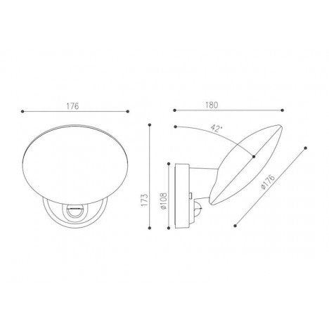 LED SVETILJKA BL7 ZIDNA SENZOR 12W 4000K IP54 CRNA