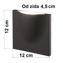 LED SVETILJKA JM-022 ZIDNA 7,5W 4000K IP54  SIVA