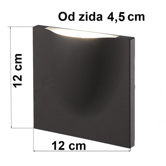 LED SVETILJKA JM-022 ZIDNA 7,5W 4000K IP54  SIVA