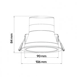 LED SVETILJKA JM-031 DIM. 8W CCT 60° CRNA