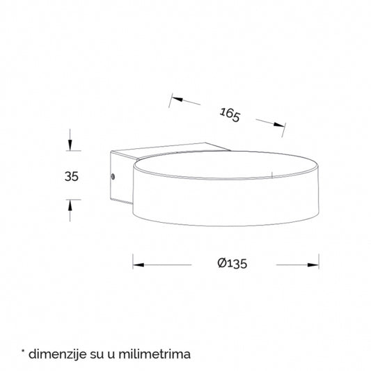 LED SVETILJKA JM-066 ZIDNA 8.7W 3000K IP54 ANTRACIT