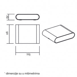 LED SVETILJKA JM-075 ZIDNA 6.5W 3000K IP54 CRNA