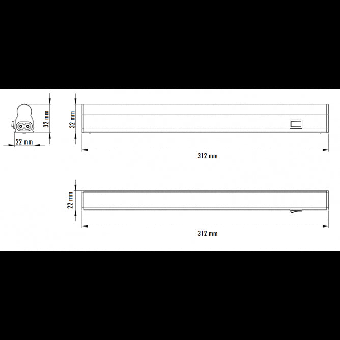 LED SVETILJKA KL T5 0,3m 4W 6500K PREKIDAC BELA