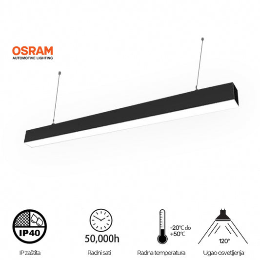 LED SVETILJKA LT-T5-4S-120 40W CRNA 4000K