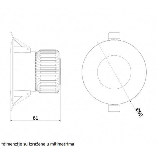 LED SVET U/Z L2730-6 6W 4000K-IP44