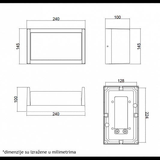LED SVETILJKA W13305 12W 4000K IP54 CRNA