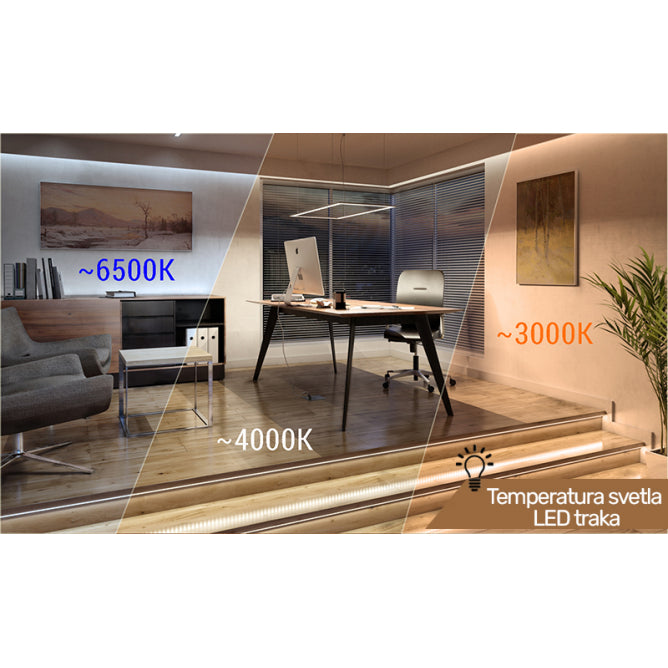 LED TRAKA KU-2835D-60-W 12V IP65 (5met, 4.8wmet, 8mm)