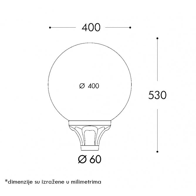 LED ULICNA SVETILJKA GLOBE 400 50W CRNA