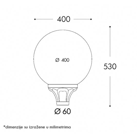 LED ULICNA SVETILJKA GLOBE 400 50W SIVA