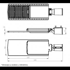 LED ULICNA SVETILJKA SL04 100W 4000K 12000lm IP65