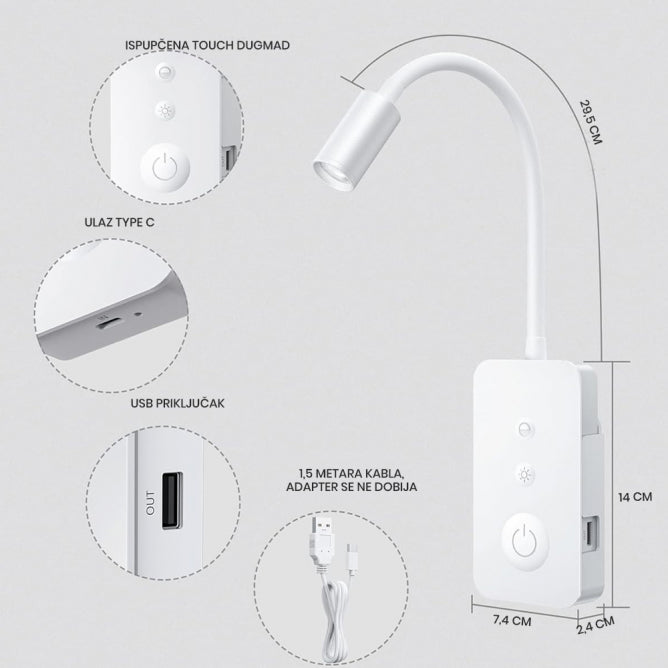 LED ZIDNA SVETILJKA ELY00X-1 BELA