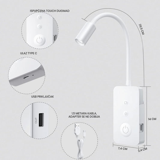 LED ZIDNA SVETILJKA ELY00X-1 BELA