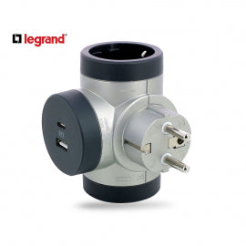 LG 694524 ADAPTER ROTIRAJUCI 2X2P+E 1XUSB-A 1XUSB-C (ALU/T.SIVA)