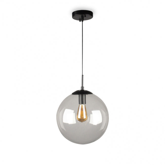 LUNA 138 VISILICA 1*E27 CRNA/BISTRO STAKLO (FI 200)