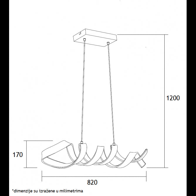 LUNA 146 LUSTER 54W 3000K CRNA