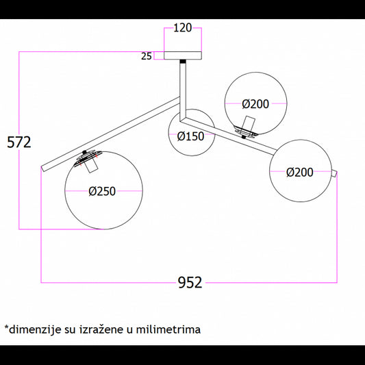 LUNA 191 LUSTER 4*E14 MESING