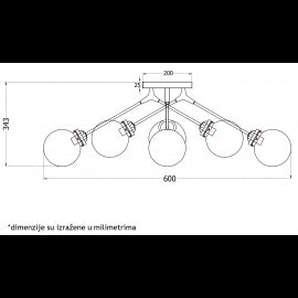 LUNA 193 LUSTER 8*E14 CRNA