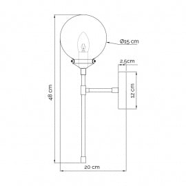LUNA 209 ZIDNA LAMPA 1*E14 MESING