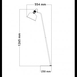 LUNA 220 PODNA LAMPA 1*E27 CRNA/BAKAR
