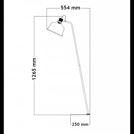 LUNA 220 PODNA LAMPA 1*E27 CRNA/BAKAR