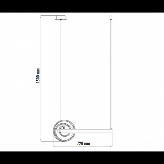 LUNA 230 LUSTER 61W 3000K SIVA/CRNA