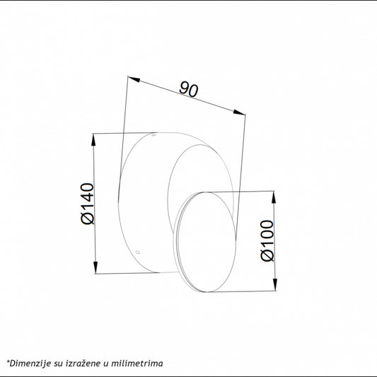 LUNA 257 ZIDNA LAMPA 5W 3000K CRNA