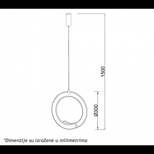 LUNA 261 VISILICA 24W 3000K CRNA