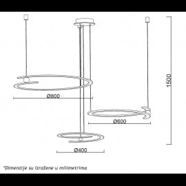 LUNA 264 LUSTER 120W 3000K MESING